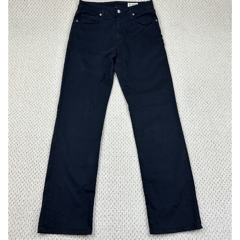Aviator Jeans Mens 31x34 Jet Black Best Travel Straight Stretch Japanese Twill